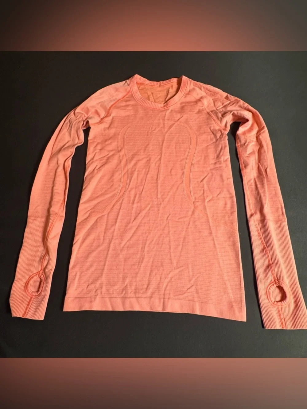 lululemon Coral Long Sleeve Seamless Performance Tee Athleisure